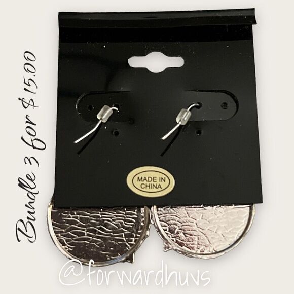 Bundle Sale 3 for $15 | Dangle Silvertone Fashion Earrings - Picture 4 of 6